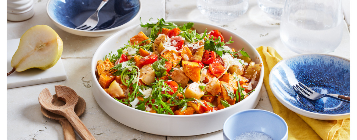 Süßkartoffel-Birnen-Salat mit Rucola und Parmesan für 4 Personen von lidl-kochen.de