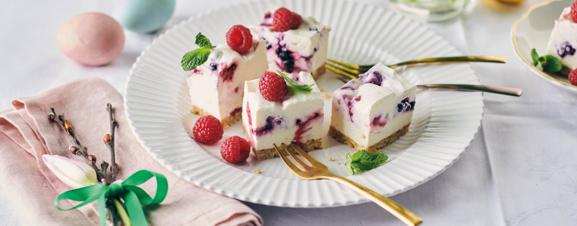 Cheesecake-Häppchen mit Himbeeren und Heidelbeeren für 16 Personen von lidl-kochen.de