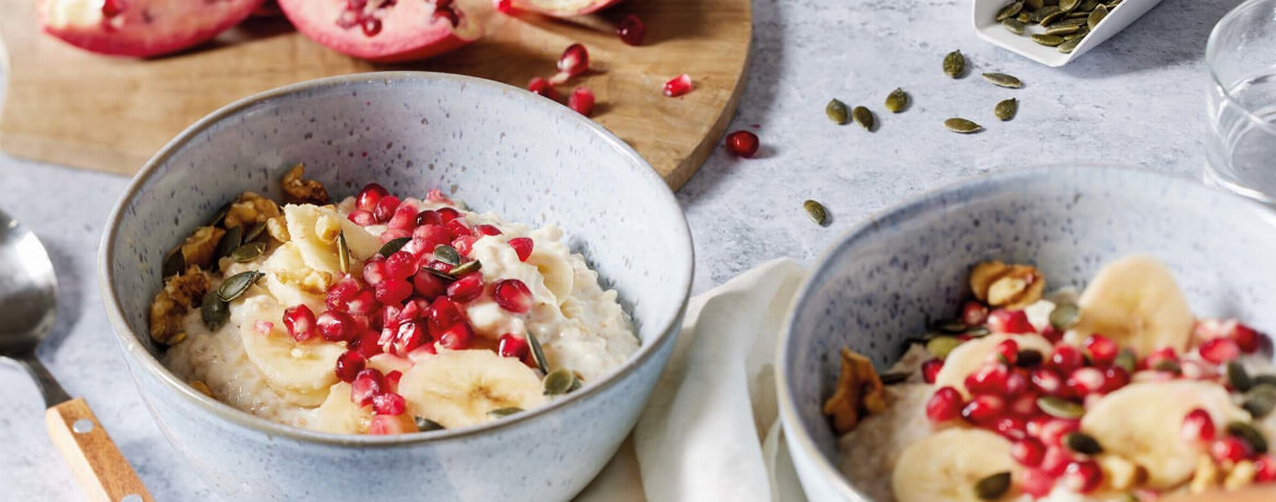 Porridge mit Granatapfel und Banane für 4 Personen von lidl-kochen.de