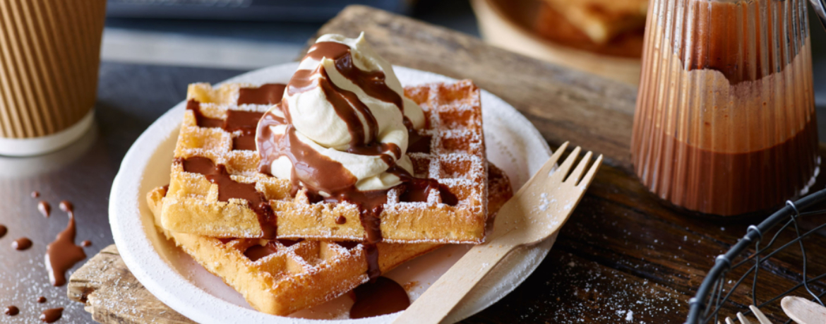 Bananen-Waffeln mit Schokosauce für 4 Personen von lidl-kochen.de