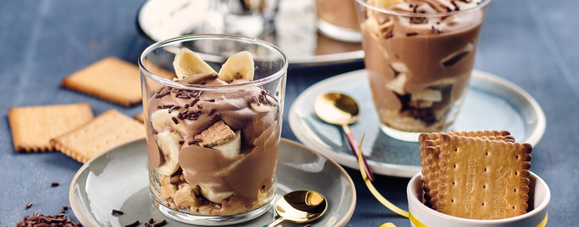 Bananen-Schoko-Trifle im Glas für 4 Personen von lidl-kochen.de