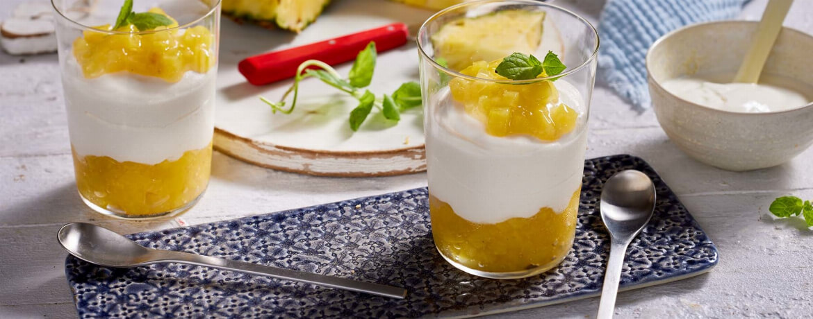 Joghurt-Mousse &amp; Ananas-Kompott - Rezept | LIDL Kochen