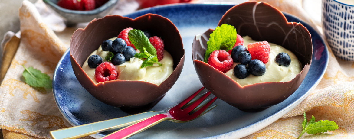 Lidl-Pudding-Dessert in Schokoladenschale für 4 Personen von lidl-kochen.de