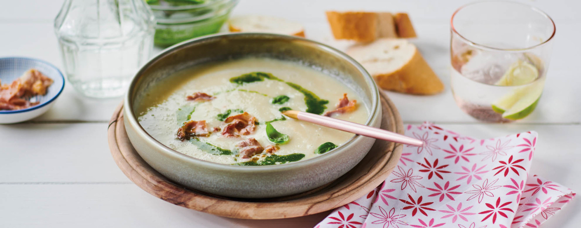 Parmesansuppe mit knusprigem Serranoschinken für 4 Personen von lidl-kochen.de