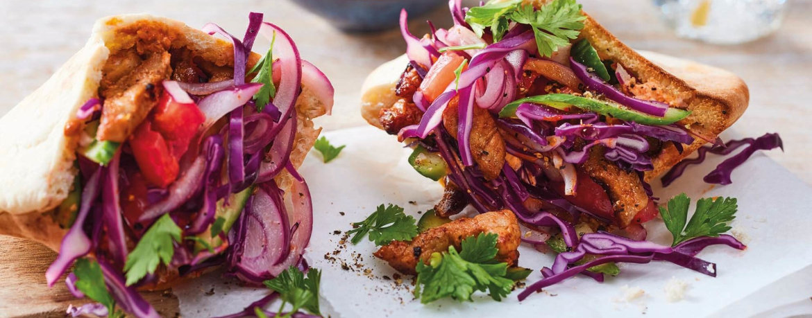 Döner mit mariniertem Schnitzel und Rotkohl für 9 Personen von lidl-kochen.de