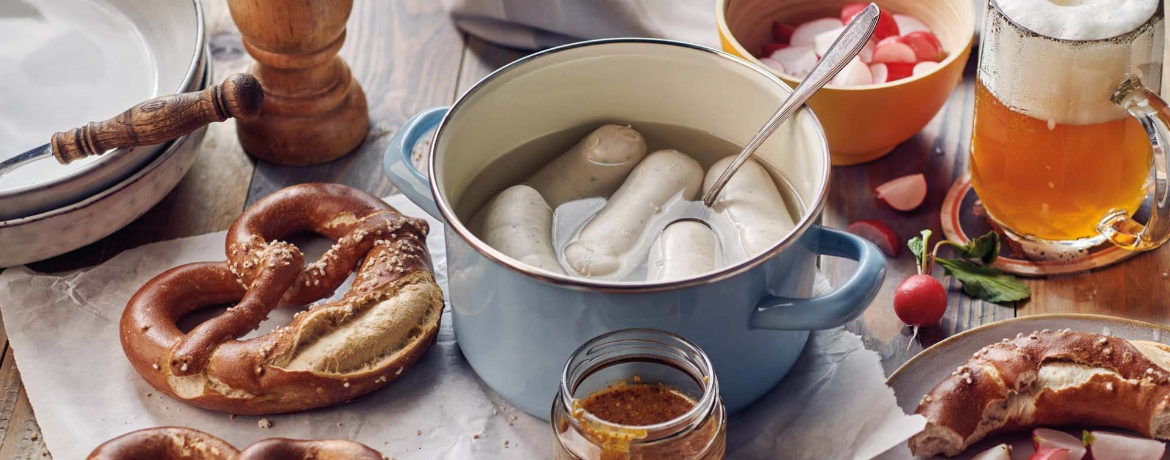 Weißwurst mit süßem Senf und Brezeln für 4 Personen von lidl-kochen.de