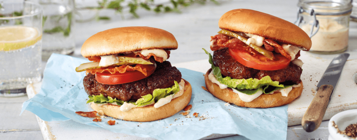 Classic Burger mit Bacon und Senf-Mayonnaise für 4 Personen von lidl-kochen.de