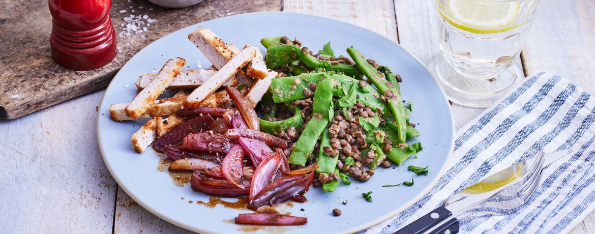 Steakstreifen mit cremigem Linsen-Bohnen-Gemüse für 4 Personen von lidl-kochen.de