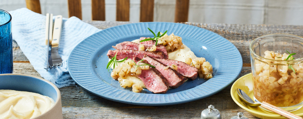 Gebratenes Rinderfilet an Birnen-Rosmarin-Chutney und Selleriepüree für 4 Personen von lidl-kochen.de