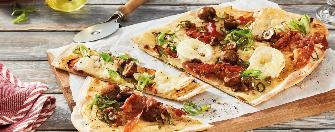 Flammkuchen mit Ziegenkäse und Maronen für 4 Personen von lidl-kochen.de