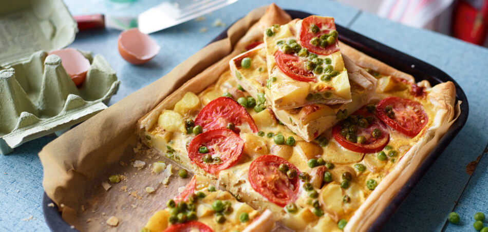 Curry-Kartoffel-Quiche mit Tomaten für 4 Personen von lidl-kochen.de