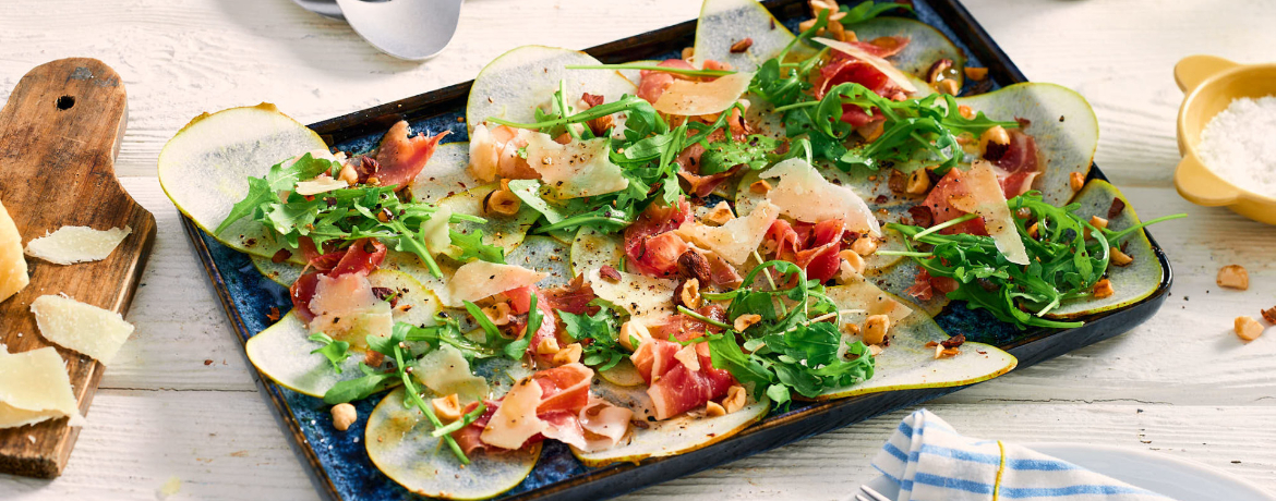 Birnencarpaccio mit Rucola und Schinken für 4 Personen von lidl-kochen.de