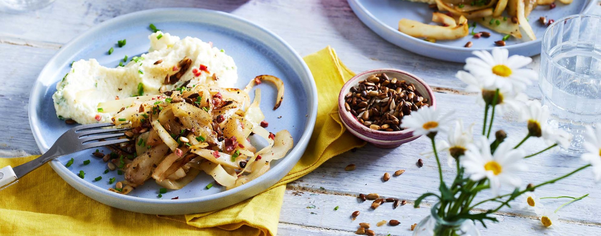 Kraut-Schinken-Pfanne mit Pastinakenpüree für 4 Personen von lidl-kochen.de