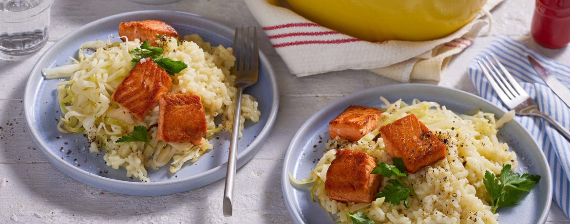 Risotto mit Zitronen-Weißkohl und Lachs für 4 Personen von lidl-kochen.de