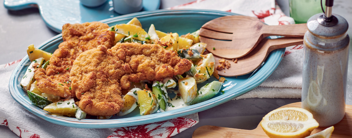 Schnitzel Wiener Art mit Norddeutschem Kartoffelsalat für 4 Personen von lidl-kochen.de