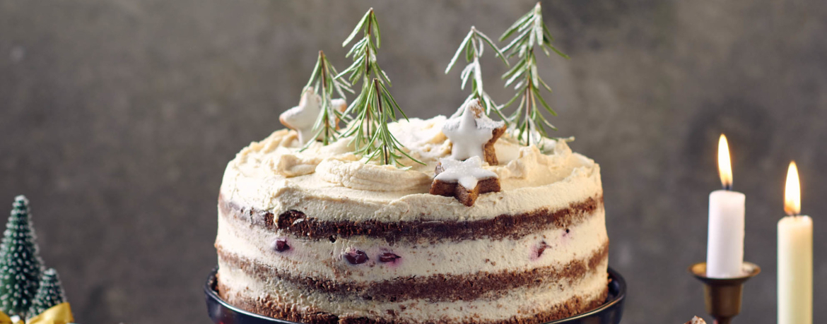 Naked Cake mit Glühweinkirschen und Zimt-Buttercreme für 16 Personen von lidl-kochen.de