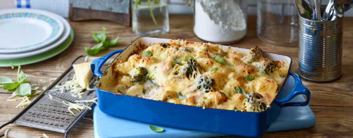 Brokkoli-Gnocchi-Auflauf mit Schinken für 4 Personen von lidl-kochen.de