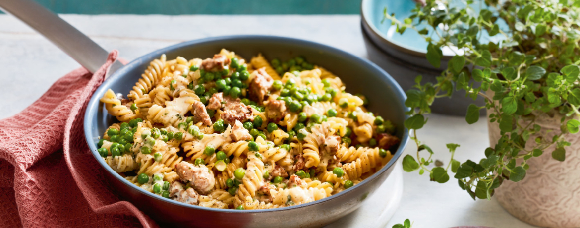 Nudeln mit Hack-Erbsen-Sauce für 4 Personen von lidl-kochen.de