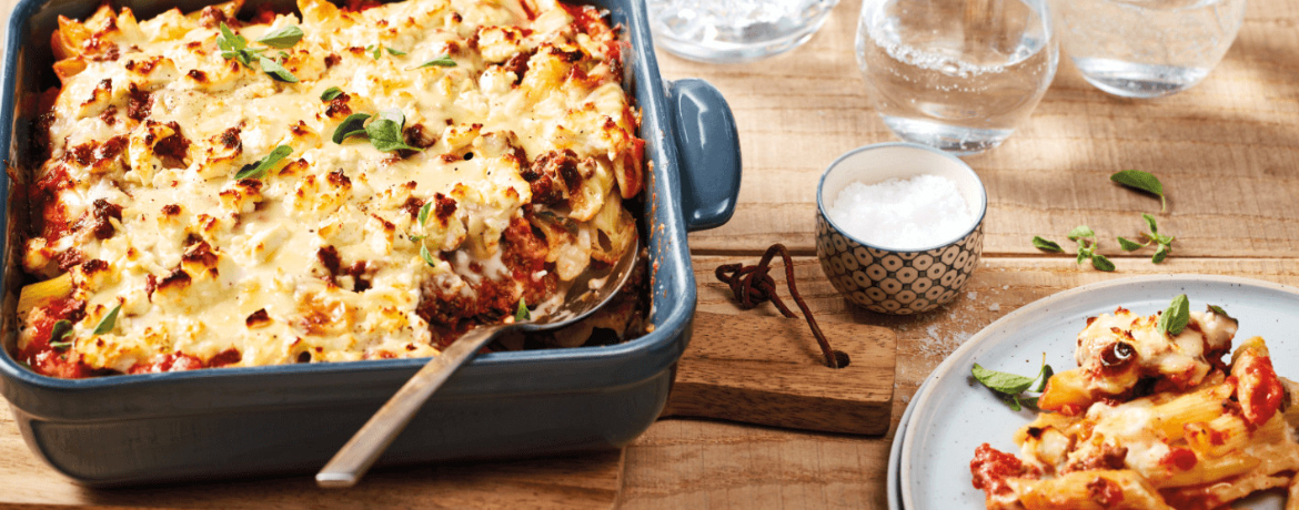 Penne-Hackfleisch-Auflauf mit Fetakruste für 4 Personen von lidl-kochen.de