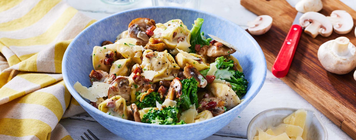 Tortelloni in Pilz-Schinken-Sahne-Sauce für 4 Personen von lidl-kochen.de