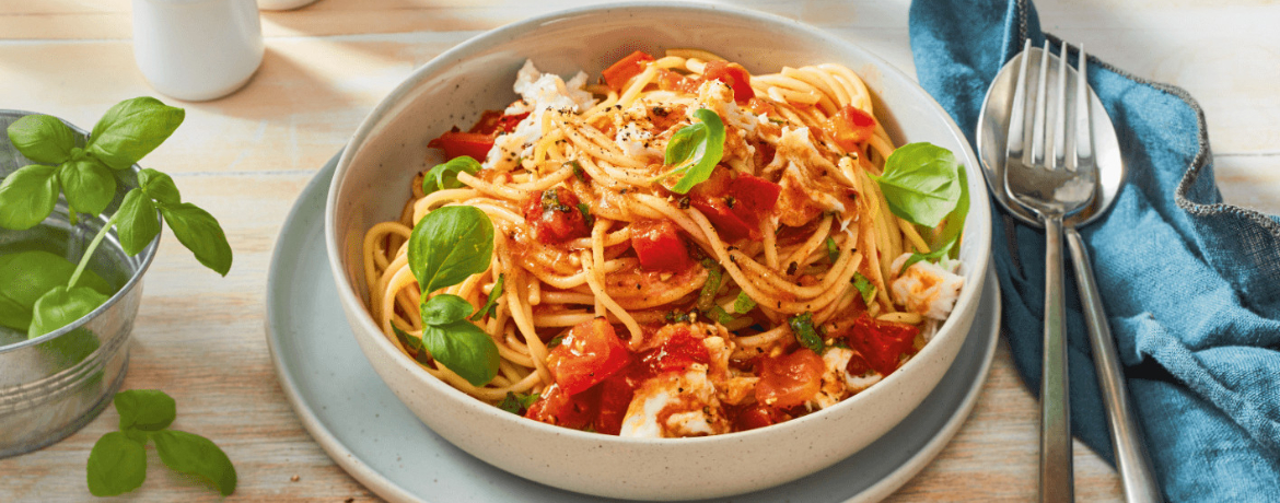 Sommerliche Spaghetti alla Caprese für 4 Personen von lidl-kochen.de