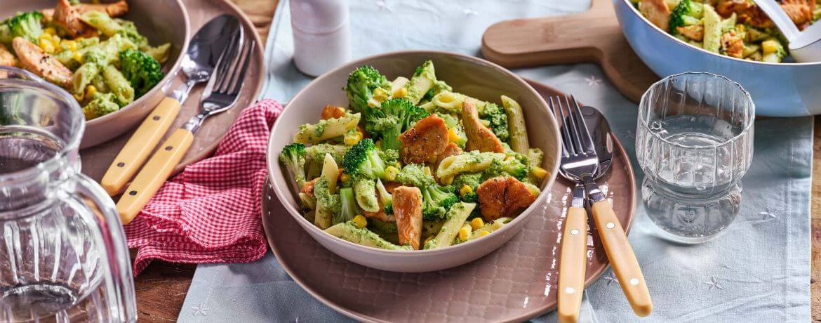 Brokkoli-Nudeln mit Hähnchen und Mais - Rezept | LIDL Kochen