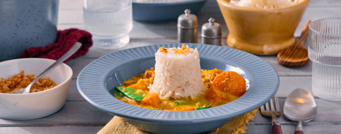 Fruchtiges Orangencurry mit Süßkartoffel und Basmatireis für 4 Personen von lidl-kochen.de