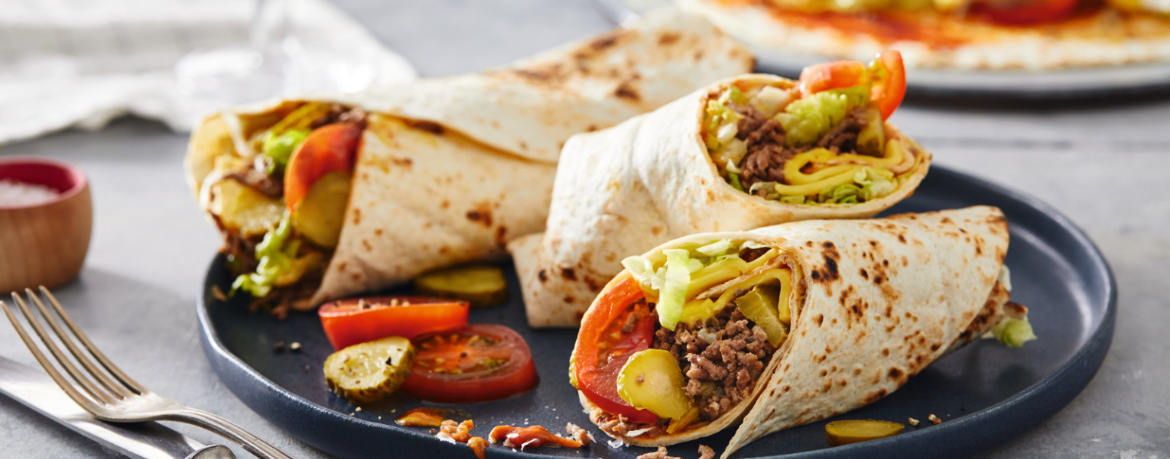 Cheese-Burger-Wrap für 4 Personen von lidl-kochen.de