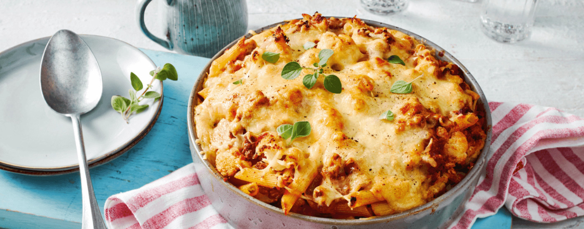 Nudel-Blumenkohl-Auflauf mit Hacksauce für 4 Personen von lidl-kochen.de