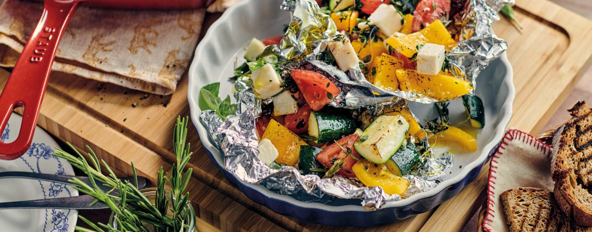 Vegane Grill-Päckchen mit Zucchini und Hirtengenuss für 6 Personen von lidl-kochen.de