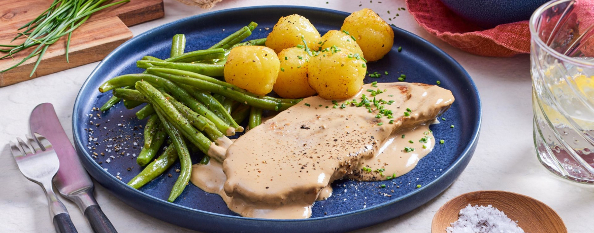 Schwein mit Kartoffelklößen und Butterböhnchen für 4 Personen von lidl-kochen.de