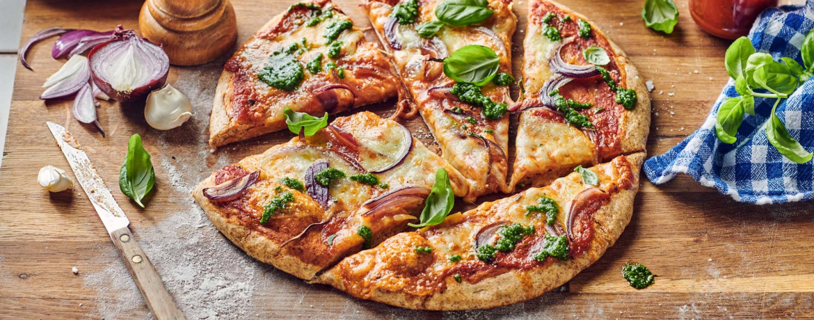 Pizza Margherita mit Rucolapesto für 4 Personen von lidl-kochen.de