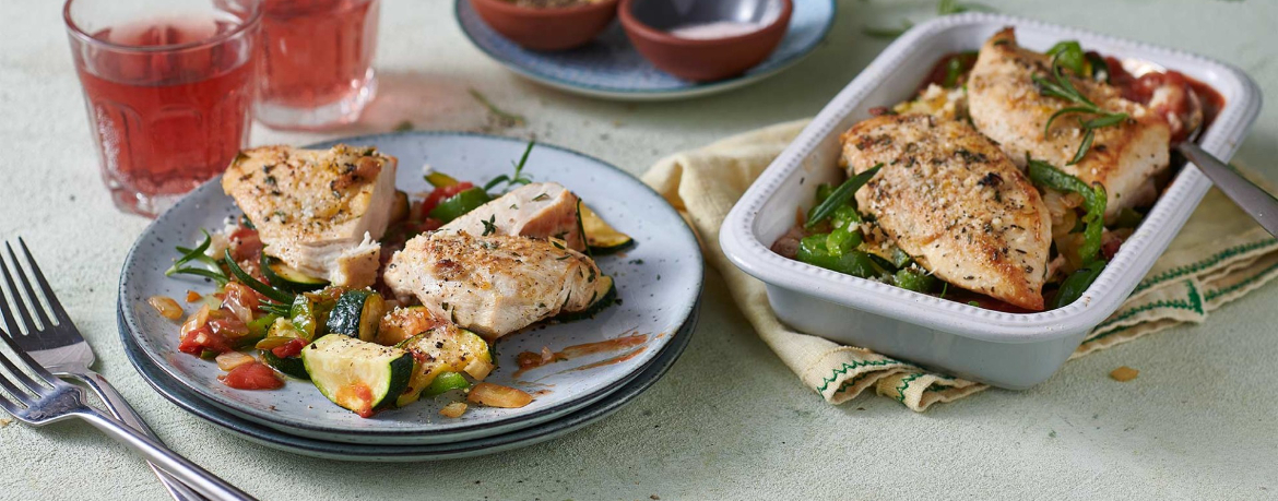 Mediterranes Hähnchen mit Parmesan überbacken für 4 Personen von lidl-kochen.de