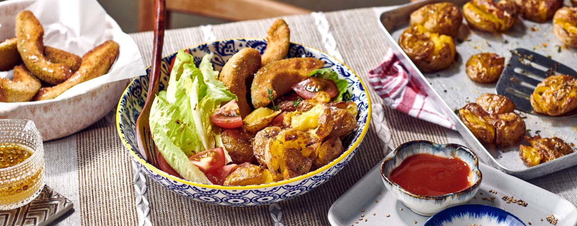 Knusprige Avocadofries mit Smashed Potatoes und Sweet-Chili-Dip für 4 Personen von lidl-kochen.de