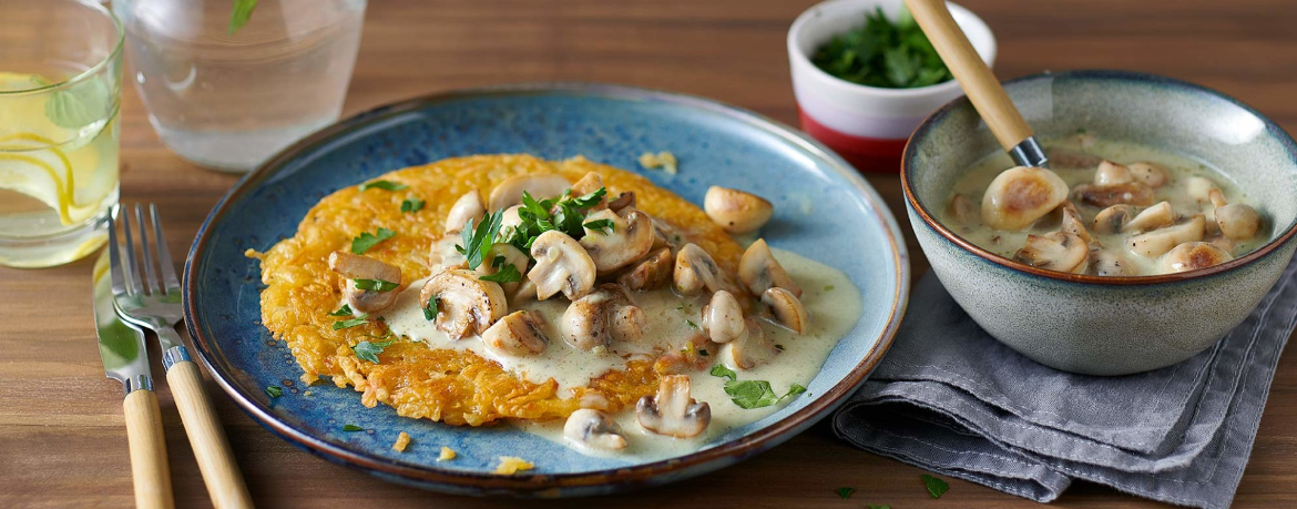 Vegane Rösti mit Rahmchampignons für 4 Personen von lidl-kochen.de