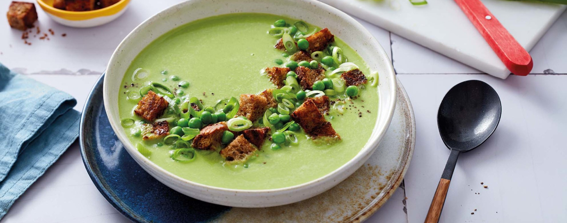 Erbsen-Orangen-Suppe mit Croûtons für 4 Personen von lidl-kochen.de