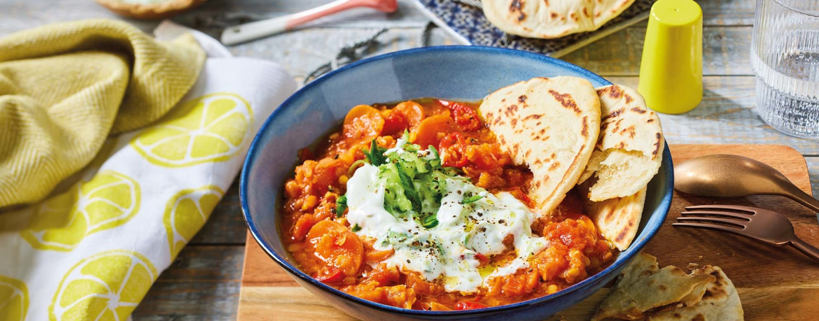 Rotes Linsen-Dal mit Naanbrot und Raita für 4 Personen von lidl-kochen.de