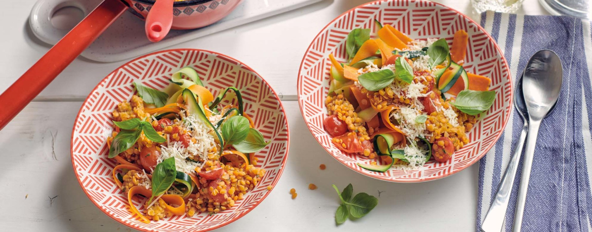 Gemüsenudeln mit Linsenbolognese für 4 Personen von lidl-kochen.de