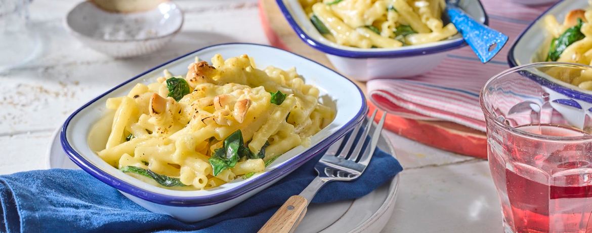 Mac and Cheese mit Spinat und Macadamianuss für 4 Personen von lidl-kochen.de