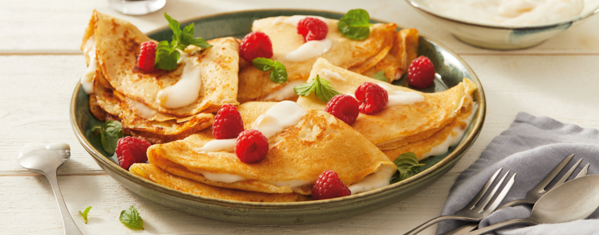 Vegane Crêpes mit Maracuja-Pfirsich-Kokosdessert für 4 Personen von lidl-kochen.de