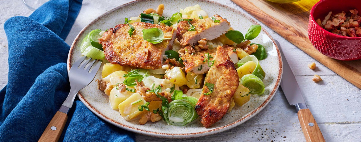 Curry-Schnitzel mit Kartoffel-Lauch-Gemüse für 4 Personen von lidl-kochen.de
