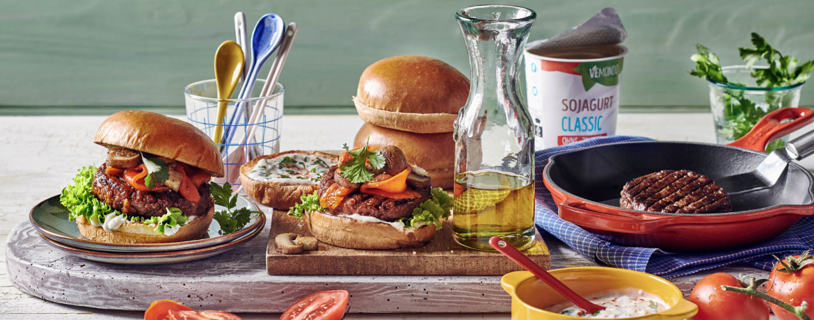 Veganer Burger mit gerösteter Paprika für 4 Personen von lidl-kochen.de