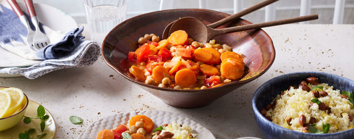 Kichererbsen-Tajine mit Zitronen-Minz-Mandel-Couscous für 4 Personen von lidl-kochen.de