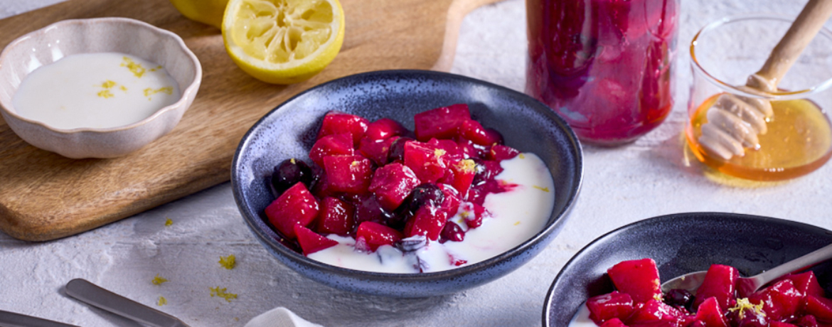 Apfel-Heidelbeer-Kompott mit Kefir für 4 Personen von lidl-kochen.de