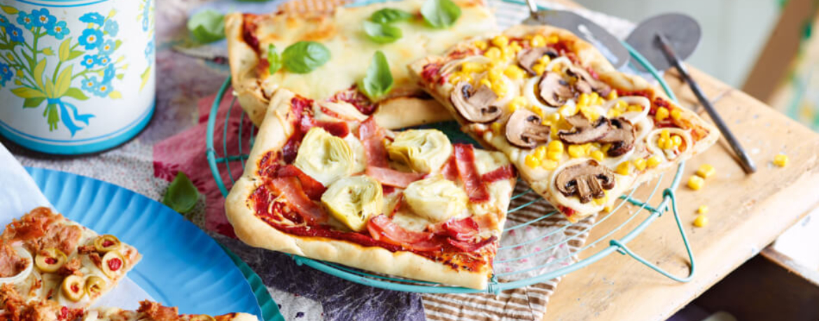 Pizza Vier Jahreszeiten für 4 Personen von lidl-kochen.de