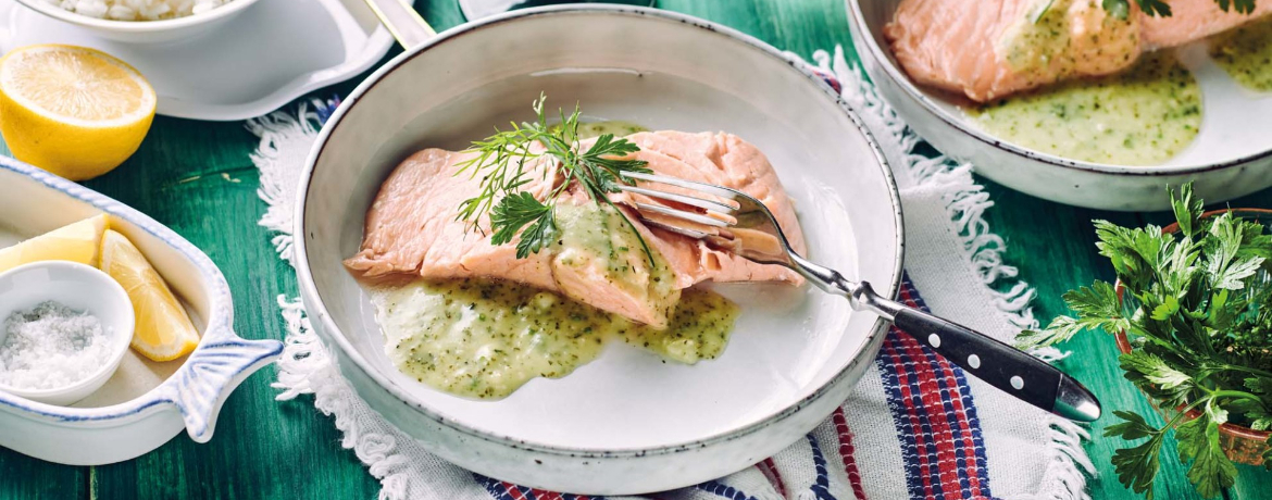 Sous-vide-Lachs mit Kräutersauce für 4 Personen von lidl-kochen.de