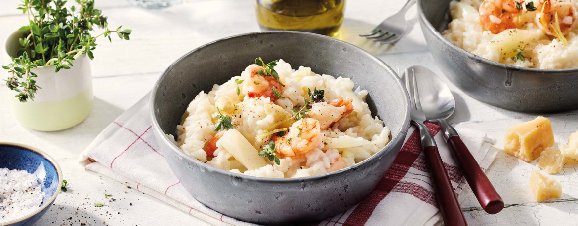 Spargelrisotto mit gebratenen Garnelen für 4 Personen von lidl-kochen.de