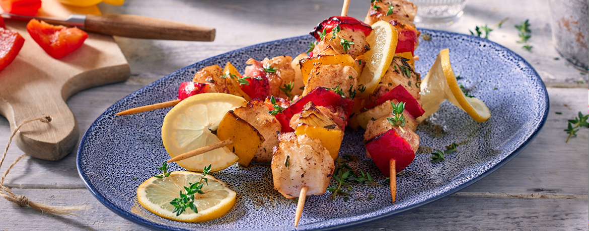 Mediterrane Grillspieße mit Kabeljau, Speck und Paprika für 4 Personen von lidl-kochen.de