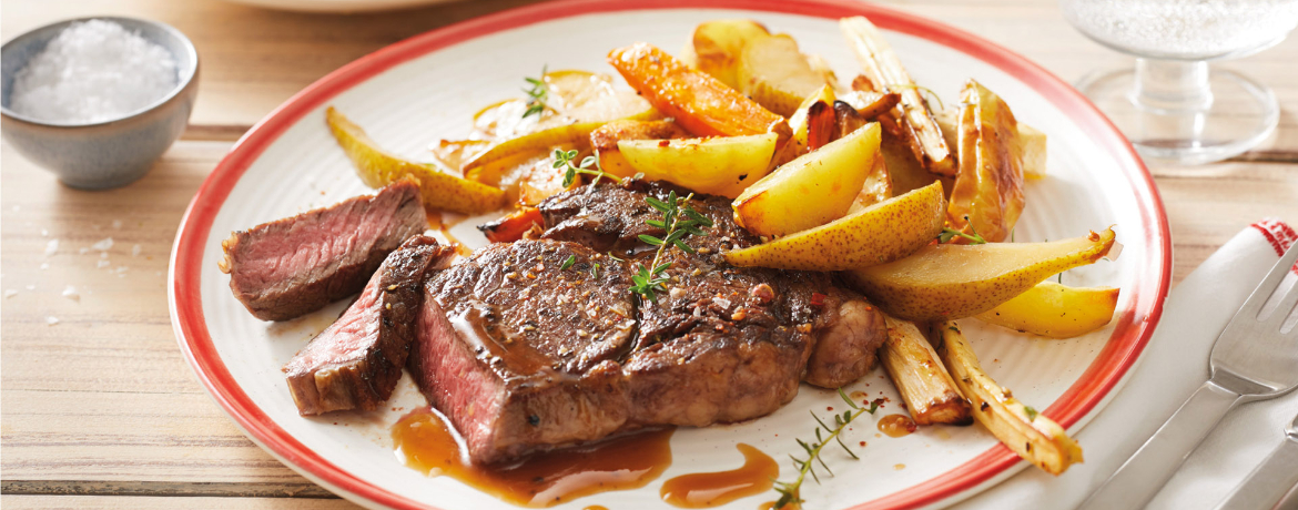 Rib-Eye-Steak mit Ofengemüse für 4 Personen von lidl-kochen.de