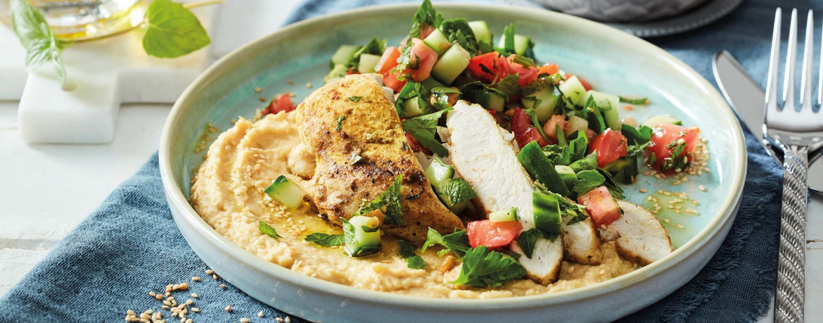 Hähnchen mit Hummus und Taboulé für 4 Personen von lidl-kochen.de